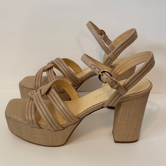 MARC FISHER Cairo Ankle Strap Platform Knotted Heels - Picture 2 of 6